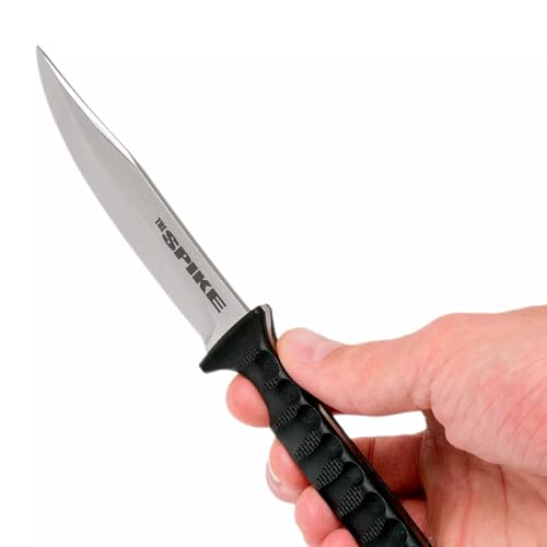Cold Steel Faca de pescoço Bowie Spike durável e leve alemã 4116 de aço inoxidável 4116 com lâmina f