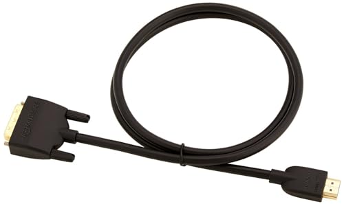 Amazon Basics HDMI-A to DVI (Male) Adapter Cable, Bi-Directional 1080P, Gold-Plated, 0.9 m, Single Pack, Black