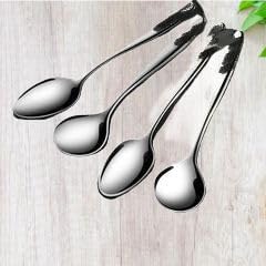316不锈钢勺子 Stainless Steel Long handled soup spoons，Spoons,Meal spoon 家用长柄汤匙创意ins风吃饭小调羹 Household Cleaning，Kitchen Storage Essentials