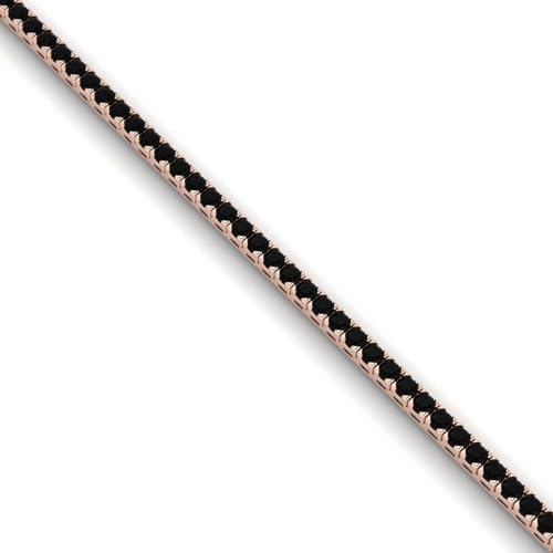 sayes.com Bransoletka tenisowa Apollo Collectiondostępna w 18-karatowym (750) różowego złota z naturalnym diamentem z certyfikatem Black 3,75ct