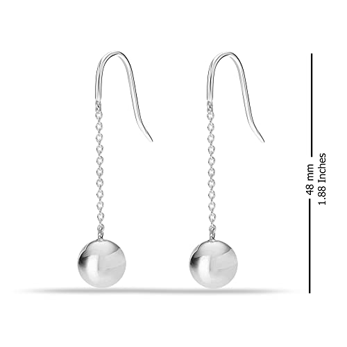 Lecalla 925 Sterling Silver Lightweight Classic Beaded Hook Ball Drop Dangle Earrings For Women Teen #TOP3