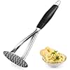 Joyoldelf Stainless Steel Potato Masher, Heavy Duty Potato Press Baby Food Masher with Non Slip Handle for Smooth Mashed Potatoes, Jam, Vegetables and Fruits
