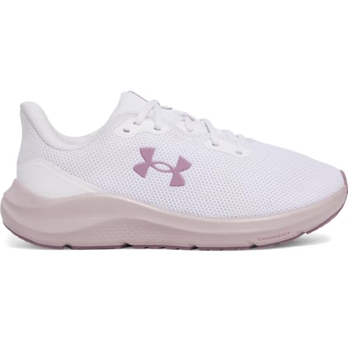 Under Armour Women's Charged Pursuit 4, (100) White/White/Purple Prime, 11, US