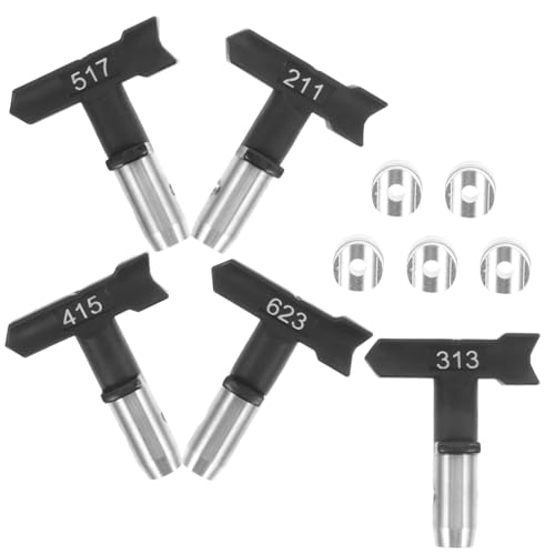 DECHOUS 5個エアレス塗装機用交換スプレーノズルチップ点 多対応で均一な仕上がり プロ 向けペイントアクセサリー