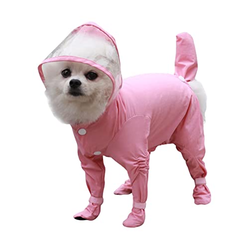 persiverney-AT Chubasquero para Perros pequeños con Capucha Chaqueta Impermeable de una Pieza para Perros Poncho Impermeable para Mascotas con Borde Transparente fácil de Usar Adecuado para Perros Cover