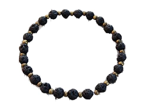 Bracelet en pierre de lave 8mm élastique unisexe pour méditation et guérison