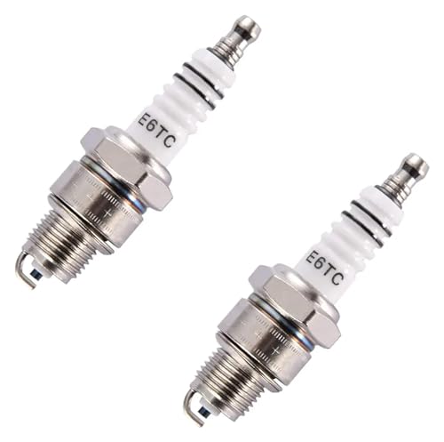 Bougie d'allumage moto E6TC compatible cyclomoteur et scooter 50cc en lot de 2