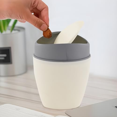 Kuber Industries 1.25 Ltr Plastic Mini Dustbin for Study Table/Be...