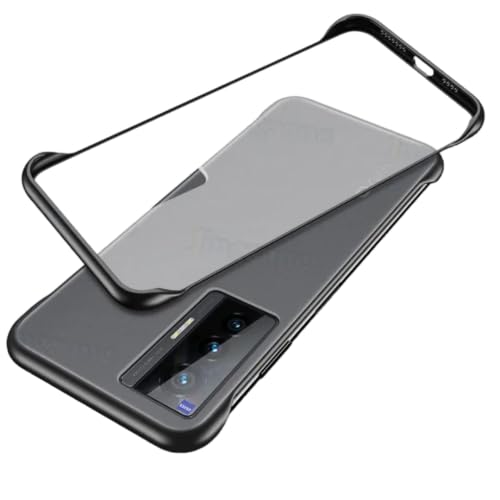 Image of MOBILOVE Back Cover Case for Vivo X70 5G | Stylish Frameless Design with Camera Protection | Hybrid Matte Hard Case | Soft TPU Shock Proof Bumper Back Cover for Vivo X70 5G (Black)