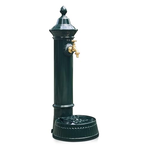 Linton Cast Iron Outdoor Water Column with Faucet, Freestanding Floor Mounted Hydrant Water Tap, Garden Hydrant with Faucet Retro Water Column for Garden Farm Pasture Backyard Irrigation Washing