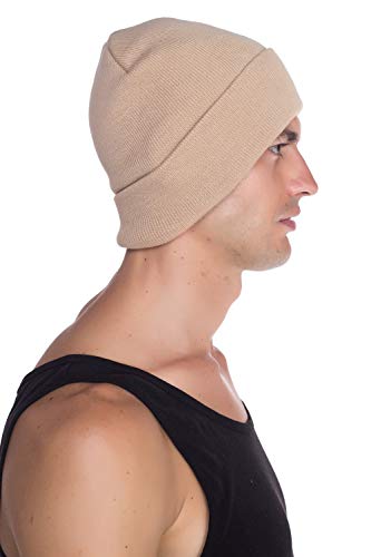 Image of Top Level Beanie Men Women - Unisex Cuffed Plain Skull Knit Hat Cap