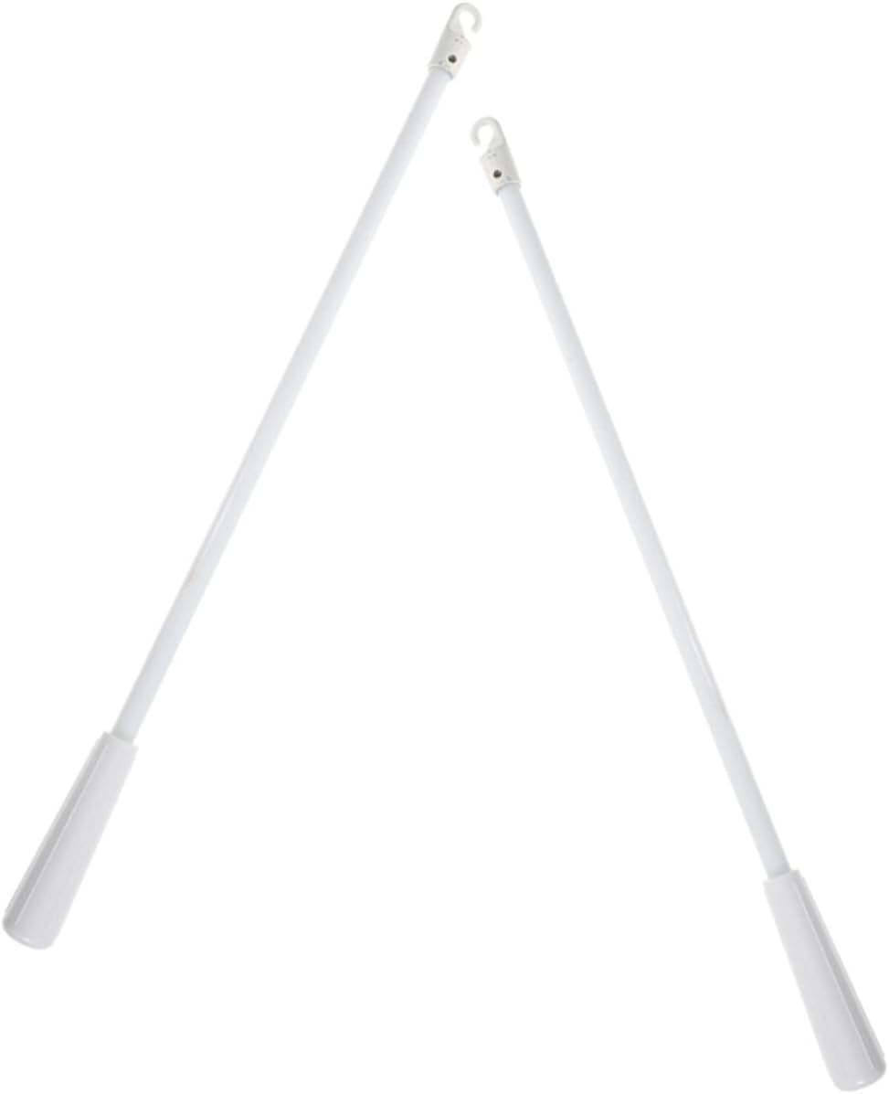 DOITOOL 2pcs Fiberglass Rotary Rod White Curtain White