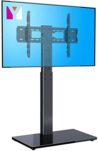 Holiday Deals 🛒 Floor TV Stand Base with Swivel Mount for 32 to 65 inch LCD LED OLED Plasma Flat Panel or Curved Screen TVs ,Universal Sleek TV Stand Mount for Bedroom and Living Room,Black