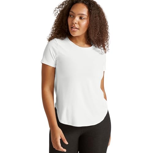 Beyond Yoga Women's Featherweight On The Down Low Tee, Cloud White, X-Small