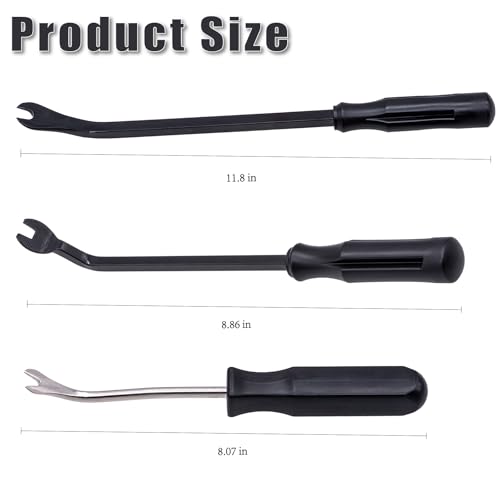Image of 3 PCS Car Clips Fastener Remover Tool, Car Panel Dashboard Door Window Tool, Fastener Car Panel Door Interior Window Tool, Clip Puller Rivet Removal Tool (Black)