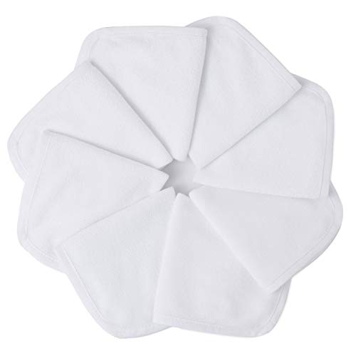 Momcozy Serviette Bebe, 8 Pièces Carre Coton Bebe, Serviette de Table Tissu, Serviette de Bain Bebe à Séchage Rapide, Serviette Main, Essuie Main pour Bébés, Filles, Garçons, 25x25cm, Blanc