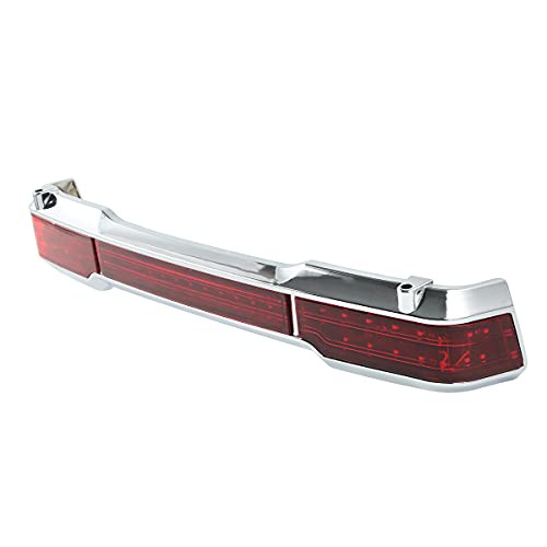 TCT-MOTORPARTS LED King Tail Brake Light Trunk Classic For Harley Touring Wrap 1997-2008 Road King FLHR Electra Glide Ultra Classic FLHTCU Chrome