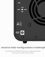TERRAMASTER D5 Hybrid HDD NVMe Gehäuse - USB 3.2 Gen 2 10Gbps Typ C 5Bay USB Storage Unterstützt RAID 0/1/Single/JBOD Exklusives 2+3 RAID Hybrid Disk Array (ohne Festplatte) – Ansicht 3
