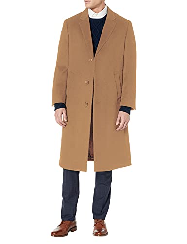 Adam Baker Men's Single Breasted Luxury Wool Full Length Topcoat ...