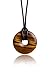 Produktbild PURAJA Edelstein Anhänger aus echtem Naturstein: Tigerauge | Kristall Kette mit Donut Anhänger inkl. edlem Kordband | Premium Heilstein / Glücksstein aus hochwertigen Mineralien