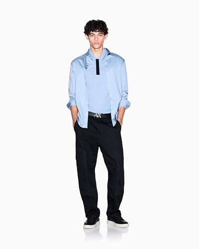 Armani Exchange Men's Long Sleeve Stretch Cotton-Satin Button Up3