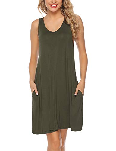 iClosam Camisón Mujer Verano Corta, Pijama Algodón Ropa de Dormir Suave y Comodo para Mujer