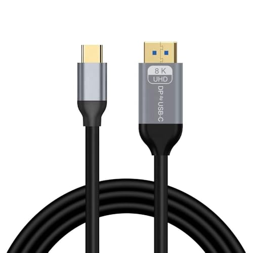 ETZIN 8K@60Hz Bi-directional USB C to DisplayPort Cable 1.8M, Type C Thunderbolt 3/4 to DP Cable 8K@60HZ,4K/144HZ/120HZ,2K@360HZ, for Phone 17/16 Series, Pro/Air,Galaxy S23/23+,Pad Pro/EPL-1519CC