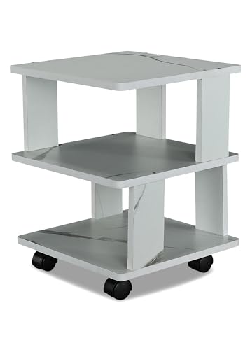 Image of SBF Furniture Center Table Engineered Wood Coffee Table (White Taj Marble) DIY(Do-It-Yourself)
