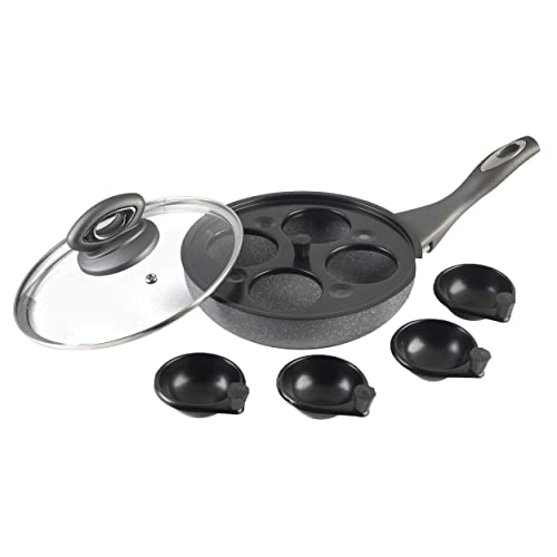 Salter BW05391 Marblestone The Complete Non-Stick Pan with 4 Poacher Cups, for Scrambled/Fried/Poached Eggs, Induction Suitable, Tempered Glass Lid, Soft Touch Handle, Pressed Aluminium, Grey 7 Gallery Image Salter BW05391 Marblestone The Complete Non-Stick Pan with 4 Poacher Cups, for Scrambled/Fried/Poached Eggs, Induction Suitable, Tempered Glass Lid, Soft Touch Handle, Pressed Aluminium, Grey 7 Gallery Image