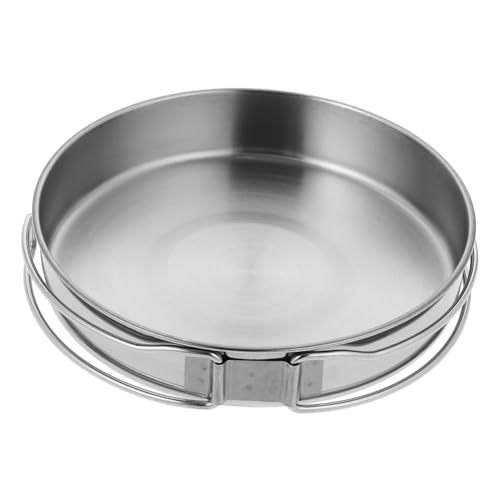 CHICAMPERA Sartén Inoxidable para Freír Steak Utensilio de Cocina Portátil para Camping y Actividades Resistente la Corrosión y de Limpiar