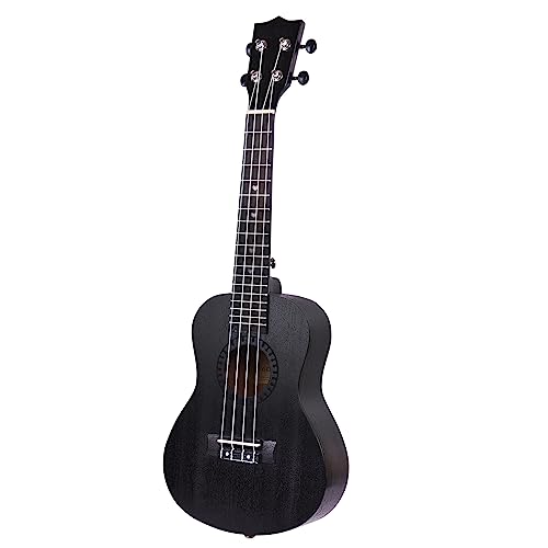 Image of Kadence UKTWBLK Concert 23 inch Acoustic Ukulele | Sapele Wood | Comes with Bag | Includes Learning Course | Black