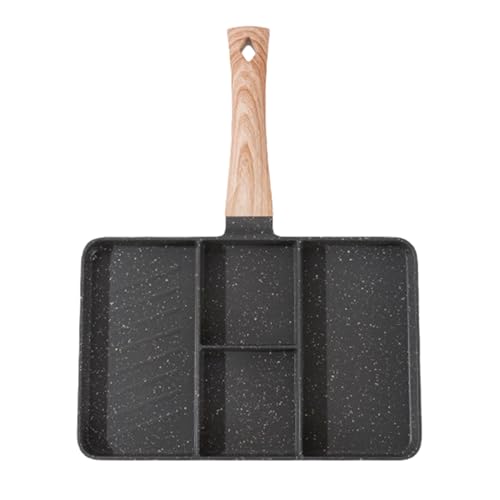 Non -STICK -Divided Grill Pan - Sartén para parrilla de hierro fundido, mini tortitas, huevos portátil y versátil sartén para desayuno | Conexión de corte para terminaciones de alimentos para