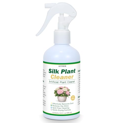 AETHER Silk Plant Cleaner Spray No Wipe Artificial Plant Cleaner for Fake Plants & Flowers Quick-Dry Dust Remover for Silk Flowers Restores Shine Spot-Free Fake Greenery Plant Cleaning Spray