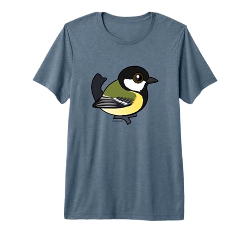 Cute Cartoon Great European Old World Songbird Parus Major Premium Tri-blend T-Shirt