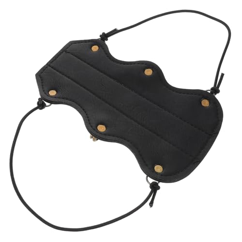 Mikikit Archery Arm Guard Light Weight Hunting Gloves Wrist Protector Bracers Arm Sleeves Medieval Medieval Fuzzy Wrist Guard Hobbit Costume Arm Gloves Leather Black