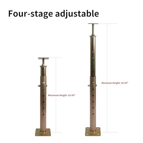 Image of 4-Pack House Floor Jacks, 19-35 Inch Galvanized Steel Support Posts