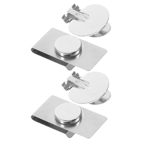 SOLUSTRE Soporte Magnético Invisible para Corbata 2 Pares, Acero Inoxidable, Clip de Cuello Antiarrugas y Anti-oscilar, Pasador Automático para Accesorios de Corbata Formal
