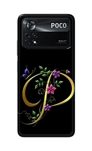 Image of Printed Hard Back Cover Case for Mi Poco X4 Pro 5G Back Cover (Alphabet P) -1803