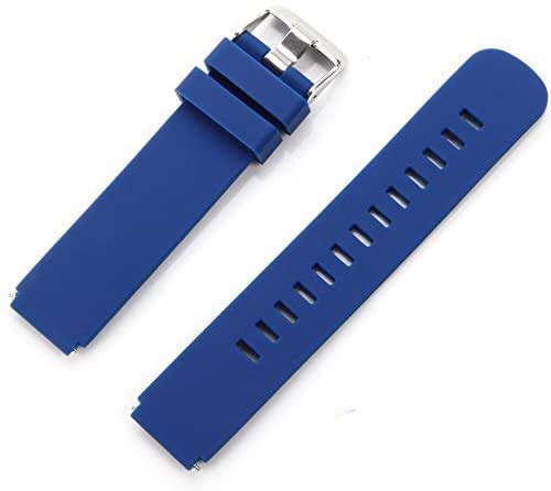 VIMVIP Easy Installed Long-Lasting Genuine Soft Silicone Bracelet Strap Wrist Watch Band for Samsung Gear S2 Classic Smart Watch and Moto 360 2nd Smart Watch 42mm (Blue)