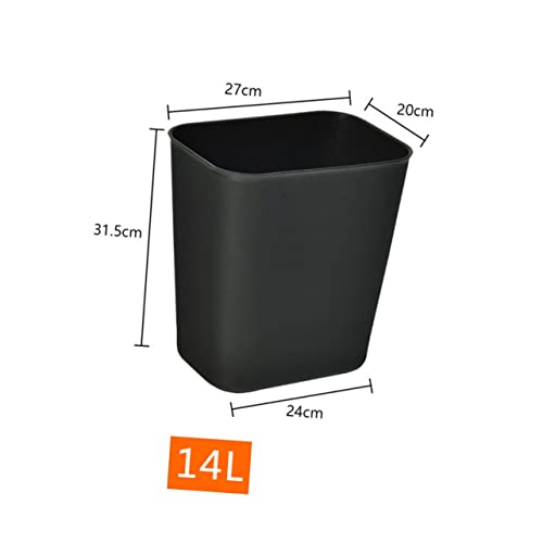 Caneca de basura rectangular negra 14L 2 piezas miniatura 2