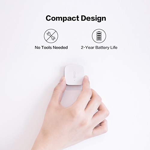Aqara Temperature and Humidity Sensor, REQUIRES AQARA HUB, Zigbee, for Remote Monitoring and Home Automation, Wireless Thermometer Hygrometer, Compatible with Apple HomeKit, Alexa, Works with IFTTT