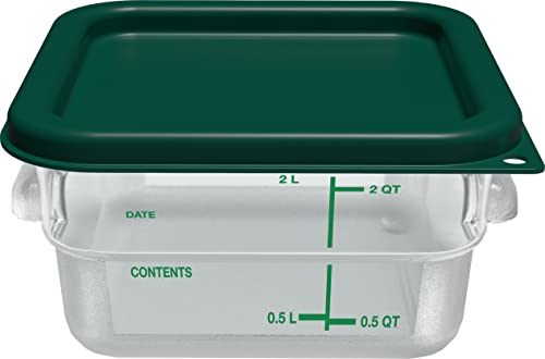 Image of Carlisle FoodService Products Squares Square Food Storage Container with Stackable Design for Catering, Buffets, Restaurants, Polycarbonate (Pc), 2 Quarts, Clear