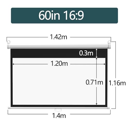 Pantalla de proyección manual 60 pulg 16:9 portátil miniatura 2