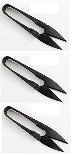 Zenith Metal Embroidery Sewing Snips | Set of 3 Sharp Thread Cutter Scissors for Sewing, Stitching & Tailoring | Precision Fabric & Thread Cutter Tool (Black)