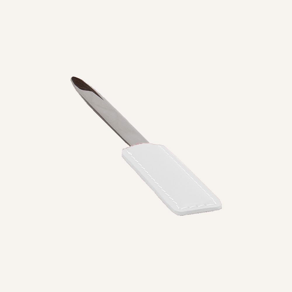 LIMAC Design MEDUNA, Set di accessori da scrivania in cuoio, set ufficio, sottomano da scrivania, portaoggetti, portapenne, antiscivolo, prodotto in Italia. (Bianco)