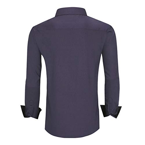 Alex Vando Mens Bamboo Dress Shirts Wrinkle Free Regular Fit Stretch Button Down Shirt