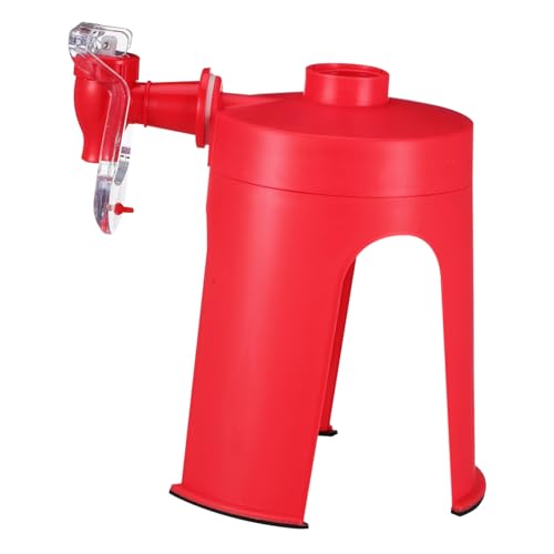 LIGIGWASH Dispensador de Bebida Carbonatada Invertido con Soporte Resistente y Grifo Plástico Alimentario Rojo para Botellas para Nevera y Escritorio