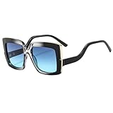 FORLUZ Gafas de sol extragrandes para mujer, modernas, con degradado, UV400, tendencia para hombre (gris y verde)