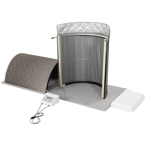 Image of ZONEMEL Personal Infrared Sauna Dome for Home Spa, 360 Degree Coverage Lying Down Hot Carbon Sauna, Portable Full Body Sauna with Pillows and Mat, Dry Heat