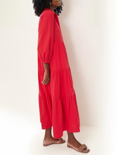 Image of Women Button Down Maxi Shirt Dress Long Sleeve Flowy Tiered Collared Dresses with Pockets